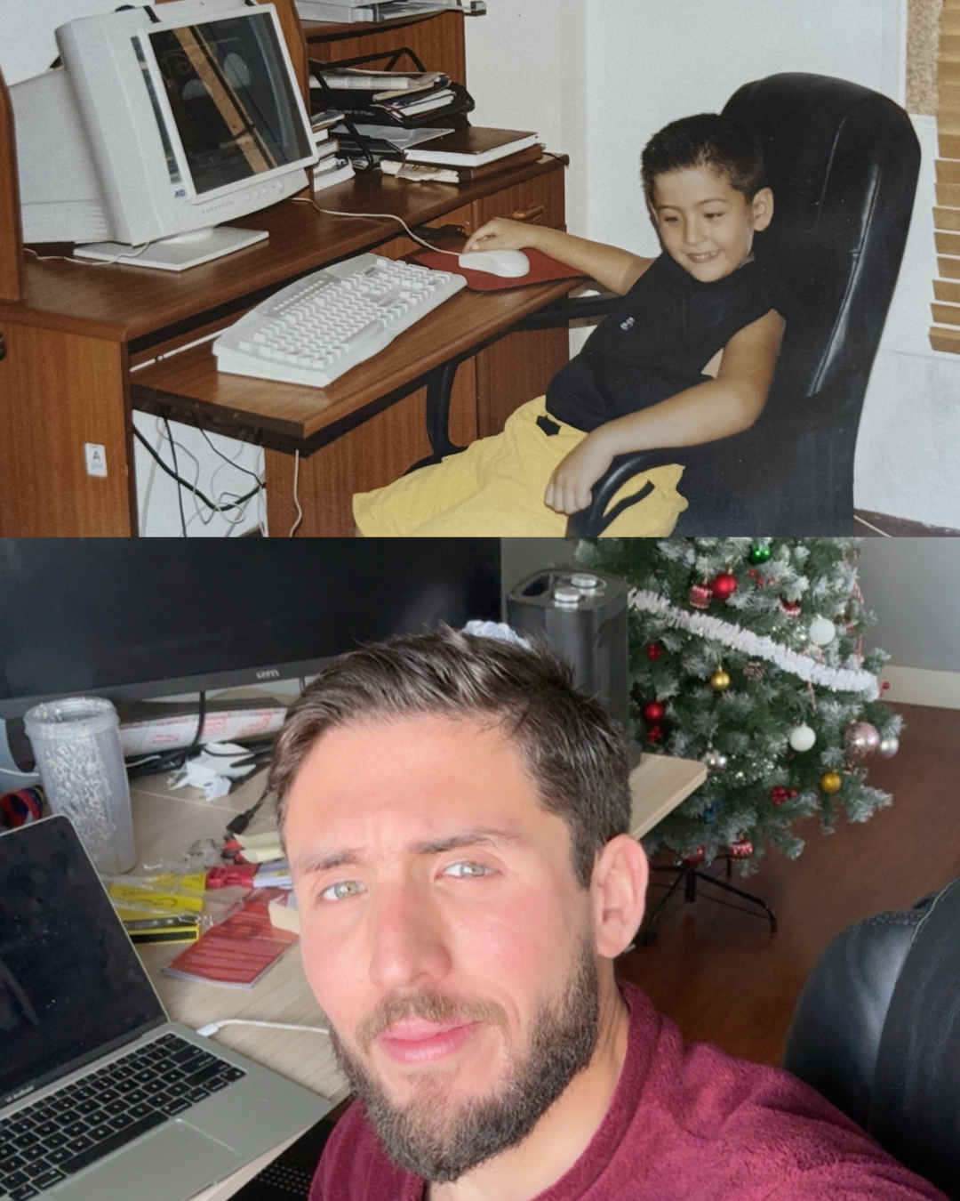 Ale de pequeño, ya conectado con la tecnología
